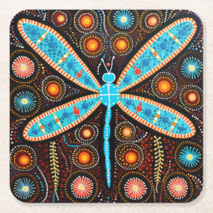 Aboriginal Dot Art Dragonfly Onderzetters
