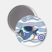 Aboriginal Dot Art Fish-01 Magneet (Voorkant / Achterkant)