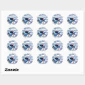 Aboriginal Dot Art Fish-01 Ronde Sticker (Vel)