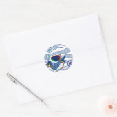 Aboriginal Dot Art Fish-01 Ronde Sticker (Envelop)