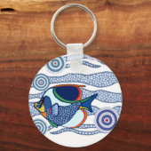 Aboriginal Dot Art Fish-01 Sleutelhanger (Voorkant)
