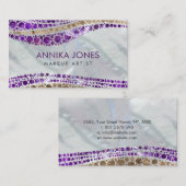 Aboriginal Dot Art Luxury Amethyst en Gold Visitekaartje (Voorkant / Achterkant)