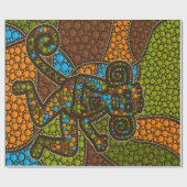 Aboriginal Dot Art Monkey Cadeaupapier (Vlak)
