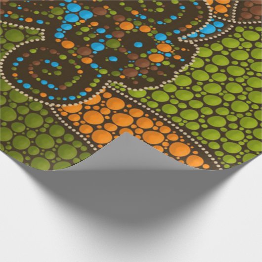 Aboriginal Dot Art Monkey Cadeaupapier (Hoek)