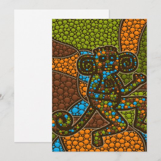 Aboriginal Dot Art Monkey Feestdagenkaart (Voorkant / Achterkant)