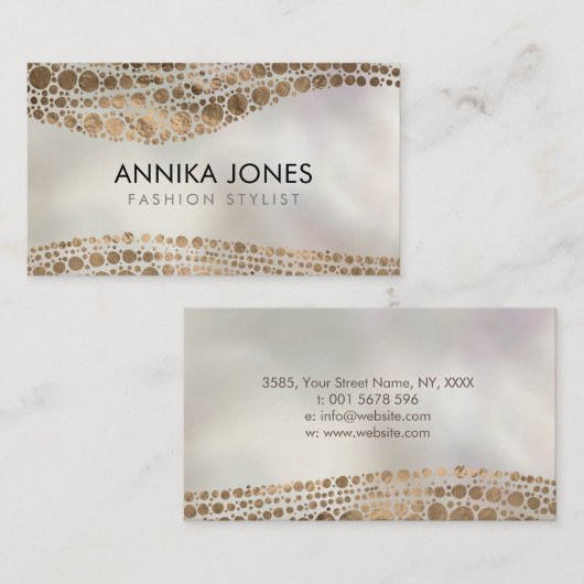 Aboriginal Dot Art style Golden textuur op parels Visitekaartje (Voorkant / Achterkant)