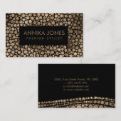 Aboriginal Dot Art style Golden textuur op zwart Visitekaartje (Voorkant / Achterkant)
