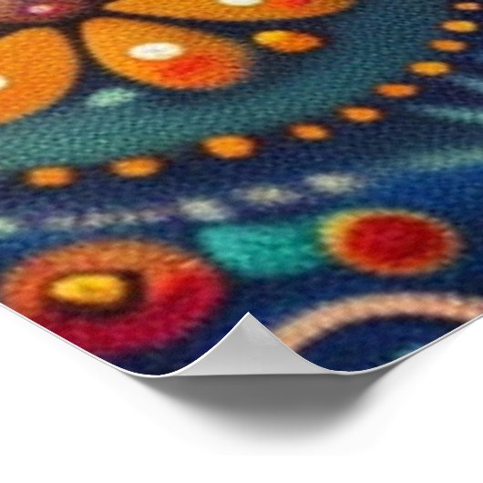 Aboriginal Dot Painting: Droomtime verhalen kunst Poster (Hoek)