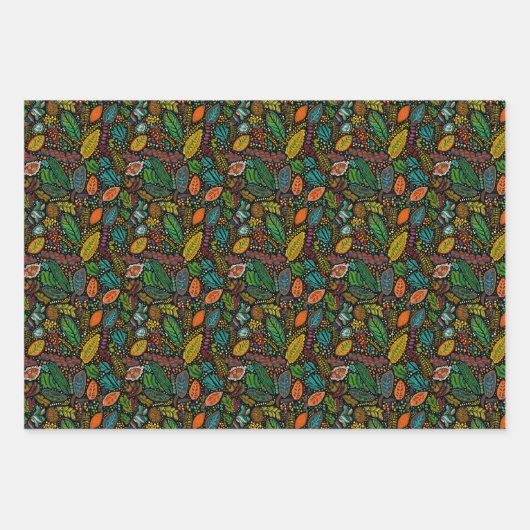 Aboriginal dot Wrapping Paper Flat Sheet Set van 3 (Voorkant 3)