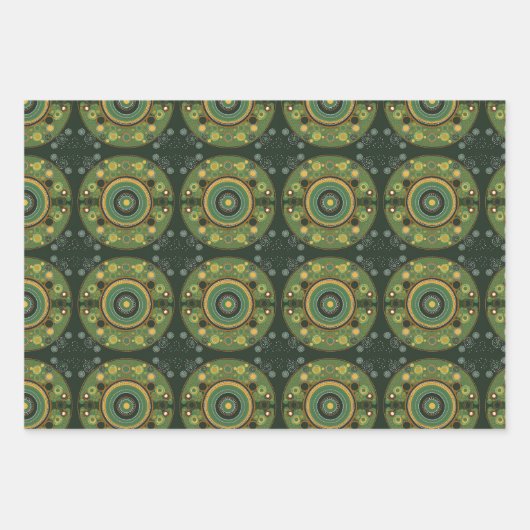 Aboriginal dot Wrapping Paper Flat Sheet Set van 3 (Voorkant 2)