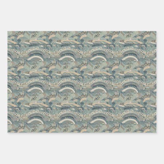 Aboriginal dot Wrapping Paper Flat Sheet Set van 3 (Voorkant 2)