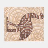 Aboriginal emu stit schilderij fleece deken (Voorkant (Horizontaal))