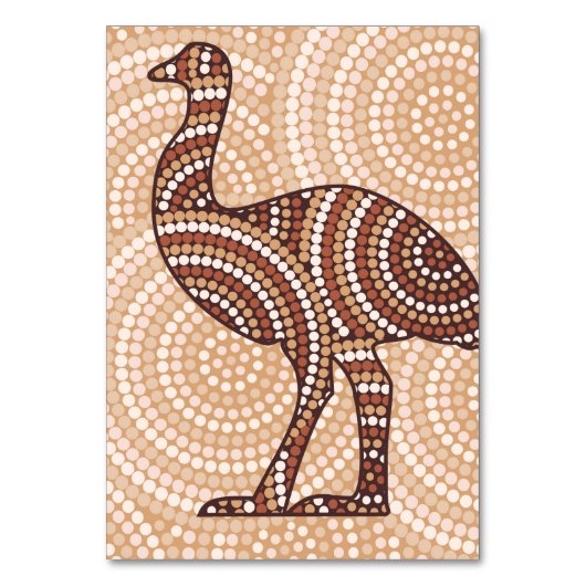 Aboriginal emu stit schilderij kaart (Voorkant)
