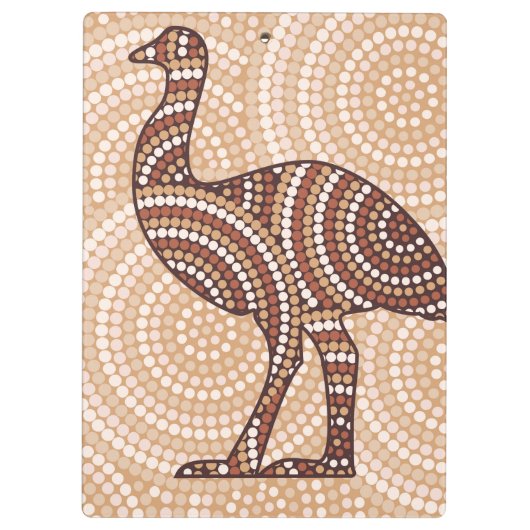 Aboriginal emu stit schilderij klembord (Achterkant)