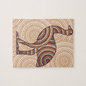 Aboriginal emu stit schilderij legpuzzel (Horizontaal)