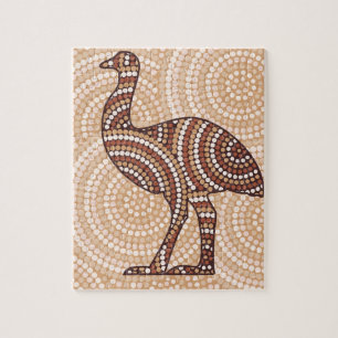 Aboriginal emu stit schilderij legpuzzel