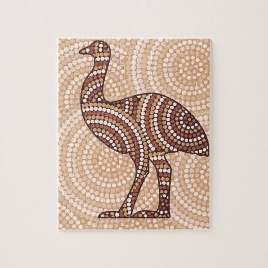 Aboriginal emu stit schilderij legpuzzel (Verticaal)
