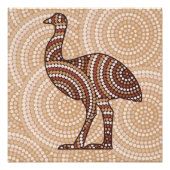 Aboriginal emu stit schilderij poster (Voorkant)
