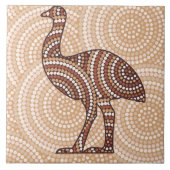 Aboriginal emu stit schilderij tegeltje (Voorkant)