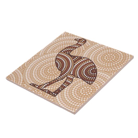 Aboriginal emu stit schilderij tegeltje (Zijkant)