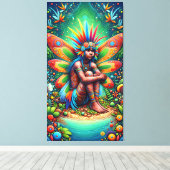 aboriginal fee canvas afdruk (Insitu (Houten vloer))