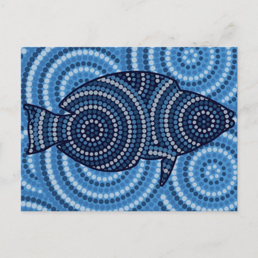 Aboriginal fish stipschilderij briefkaart (Voorkant)