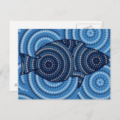 Aboriginal fish stipschilderij briefkaart (Voorkant / Achterkant)