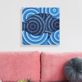 Aboriginal fish stipschilderij canvas afdruk (Insitu (Woonkamer))