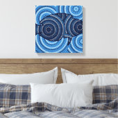 Aboriginal fish stipschilderij canvas afdruk (Insitu (Slaapkamer))