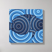 Aboriginal fish stipschilderij canvas afdruk (Voorkant)