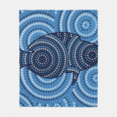 Aboriginal fish stipschilderij fleece deken (Voorkant)