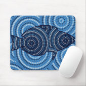 Aboriginal fish stipschilderij muismat (Met muis)