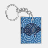Aboriginal fish stipschilderij sleutelhanger (Voorkant Links)