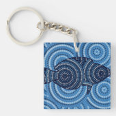 Aboriginal fish stipschilderij sleutelhanger (Voorkant)