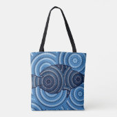 Aboriginal fish stipschilderij tote bag (Achterkant)