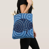 Aboriginal fish stipschilderij tote bag (Dichtbij)