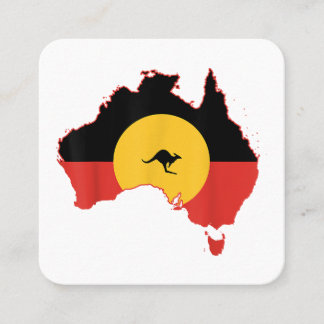 Aboriginal Flag T Shirt Australië Flag Gift voor A Vierkante Visitekaartje