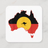 Aboriginal Flag T Shirt Australië Flag Gift voor A Vierkante Visitekaartje (Achterkant)