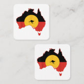 Aboriginal Flag T Shirt Australië Flag Gift voor A Vierkante Visitekaartje (Voorkant / Achterkant)