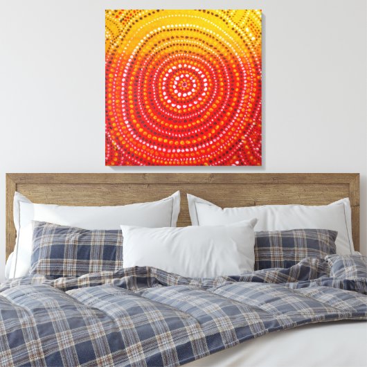 Aboriginal geïnspireerd Premium verpakt Canvas (Insitu (Slaapkamer))