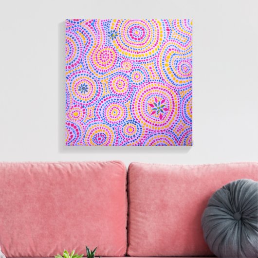 Aboriginal geïnspireerd Premium verpakt Canvas (Insitu (Woonkamer))