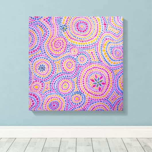 Aboriginal geïnspireerd Premium verpakt Canvas (Insitu (Houten vloer))