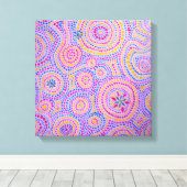 Aboriginal geïnspireerd Premium verpakt Canvas Afdruk (Insitu (Houten vloer))