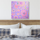 Aboriginal geïnspireerd Premium verpakt Canvas Afdruk (Insitu (Slaapkamer))