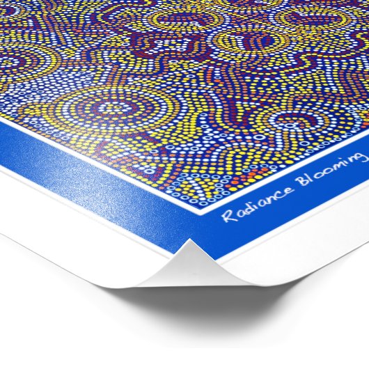 Aboriginal geïnspireerde stipte design van Gina Foto Afdruk (Hoek)