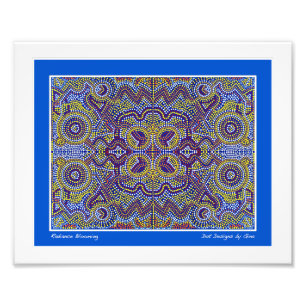 Aboriginal geïnspireerde stipte design van Gina Foto Afdruk