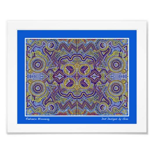 Aboriginal geïnspireerde stipte design van Gina Foto Afdruk (Voorkant)