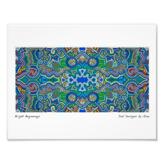 Aboriginal geïnspireerde stipte design van Gina Foto Afdruk (Voorkant)