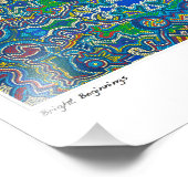 Aboriginal geïnspireerde stipte design van Gina Foto Afdruk (Hoek)