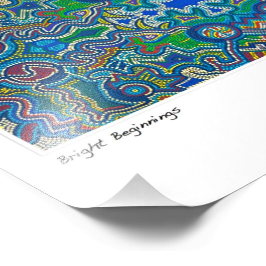 Aboriginal geïnspireerde stipte design van Gina Foto Afdruk (Hoek)